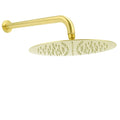 12" PVD Brushed Gold Rain Shower Head with 355mm Wall Mount Arm - Gold