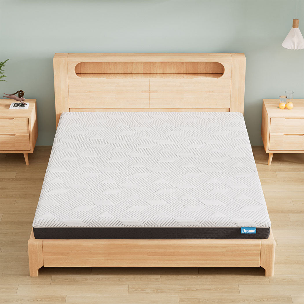 Queen 15cm Medium Firm Gel Memory Foam Cooling Mattress - White - Rivercity House & Home Co. (ABN 18 642 972 209) - Affordable Modern Furniture Australia