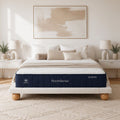 Queen 26cm Firm Mattress and Boucle Bed Frame Bundle - Beige