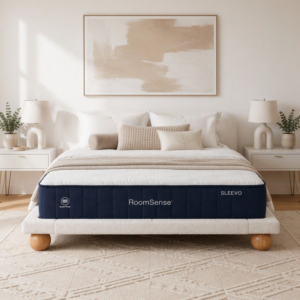 Queen 26cm Firm Mattress and Boucle Bed Frame Bundle - Beige - Furniture > Bedroom > Beds & Bed Frames - Rivercity House & Home Co. (ABN 18 642 972 209) - Affordable Modern Furniture Australia