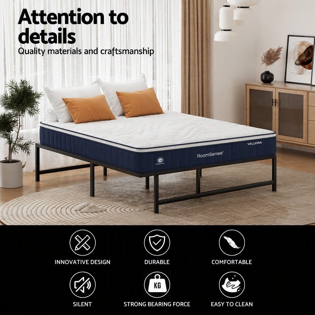 Queen 30cm Latex Hybrid Mattress and Metal Bed Frame Bundle - Furniture > Bedroom > Beds & Bed Frames - Rivercity House & Home Co. (ABN 18 642 972 209) - Affordable Modern Furniture Australia