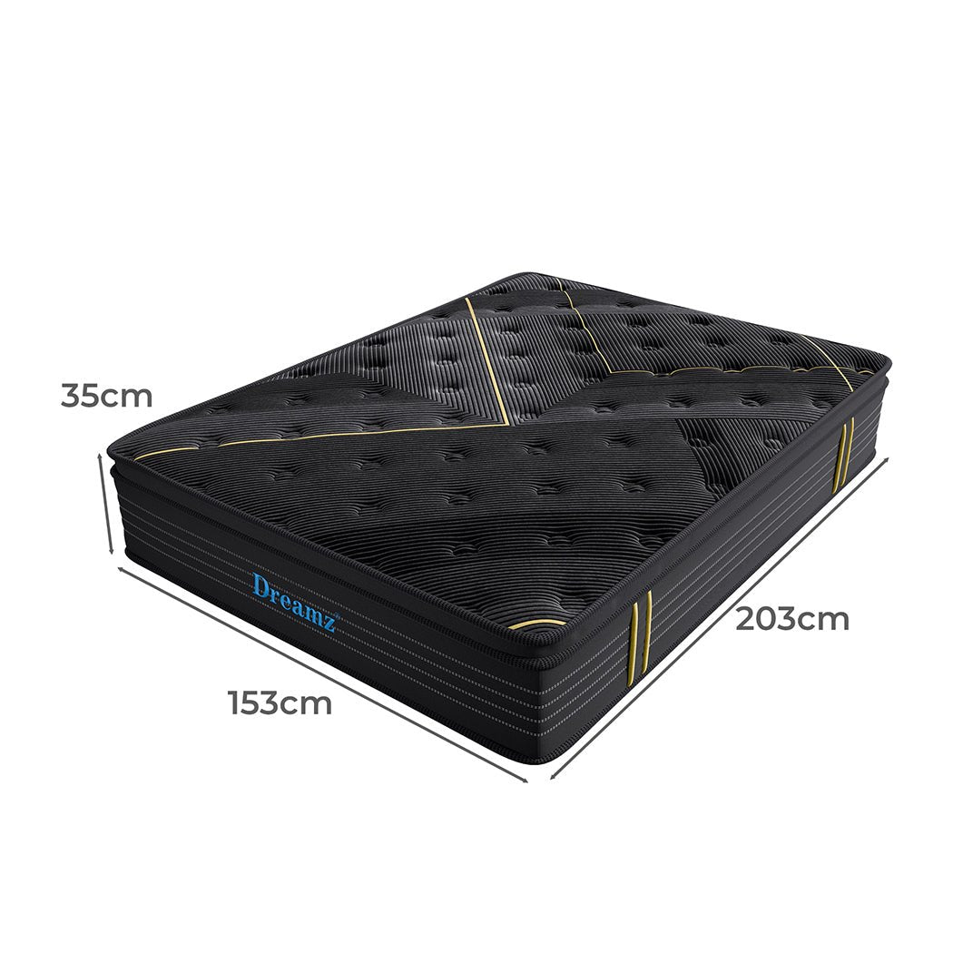 Queen Bamboo Charcoal Pocket Spring Euro Top Mattress - Black - Rivercity House & Home Co. (ABN 18 642 972 209) - Affordable Modern Furniture Australia