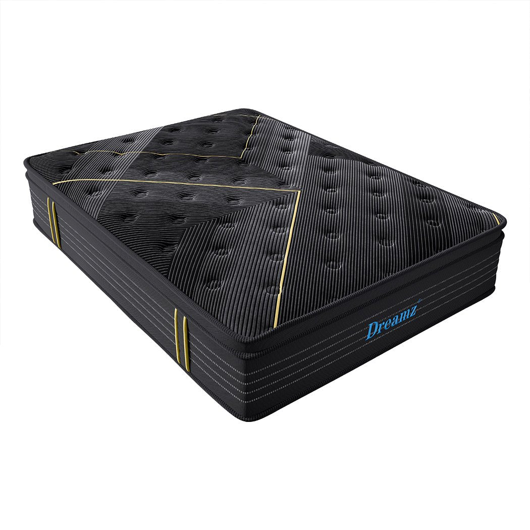 Queen Bamboo Charcoal Pocket Spring Euro Top Mattress - Black - Rivercity House & Home Co. (ABN 18 642 972 209) - Affordable Modern Furniture Australia