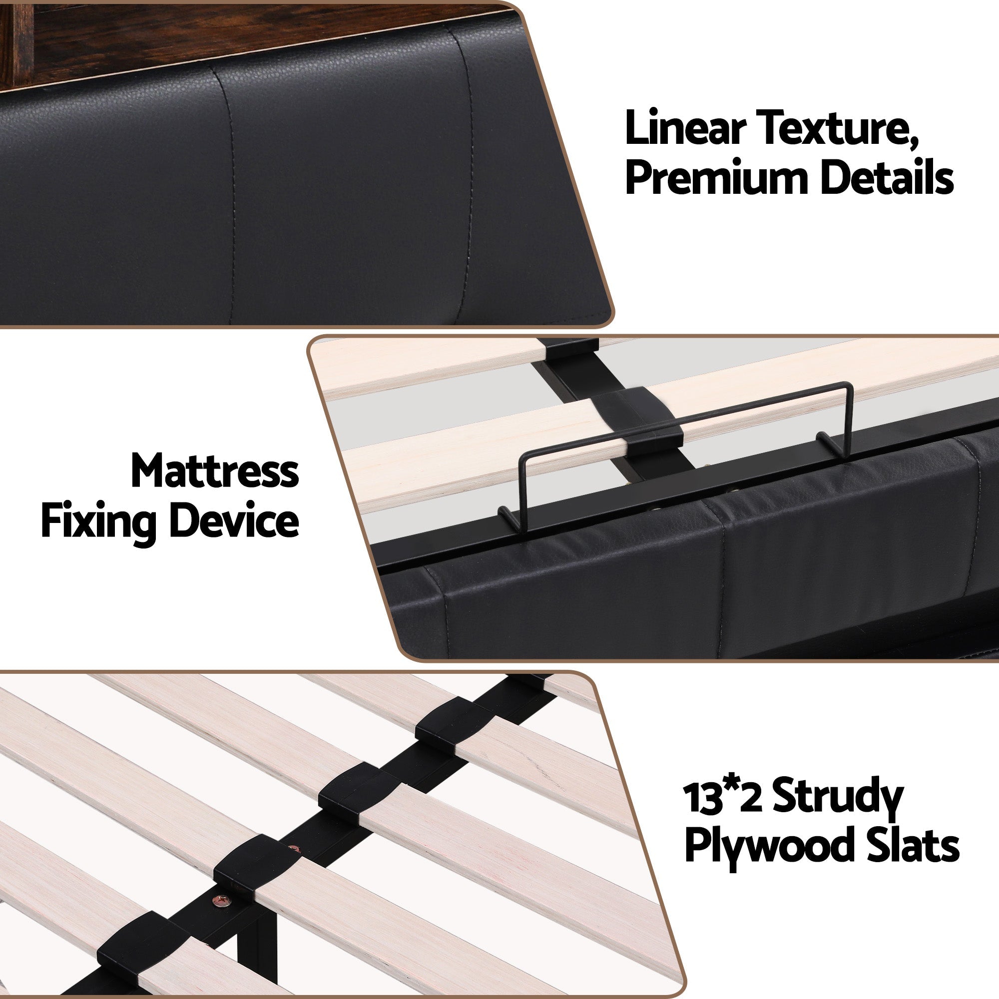 Queen Bed Frame with Gas Lift Storage LED Lights Charging Station Headboard with Open Shelf - Furniture > Bedroom > Beds & Bed Frames - Rivercity House & Home Co. (ABN 18 642 972 209) - Affordable Modern Furniture Australia
