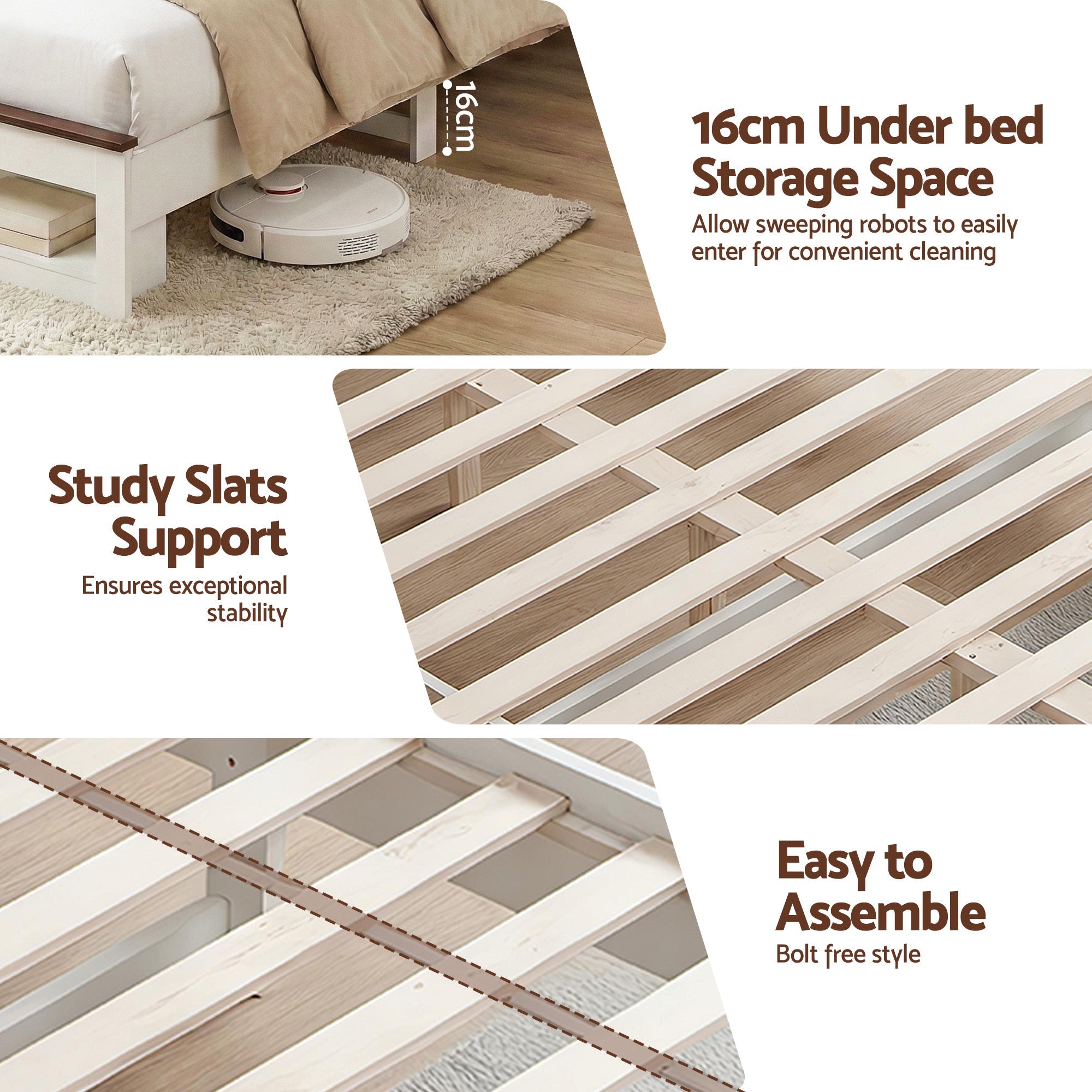 Queen Bed Frame with Storage Bookcase Headboard and Footboard White Wooden Platform Bed with Charging Station and Led Light Bedroom Furniture - Furniture > Living Room > TV Units - Rivercity House & Home Co. (ABN 18 642 972 209) - Affordable Modern Furniture Australia