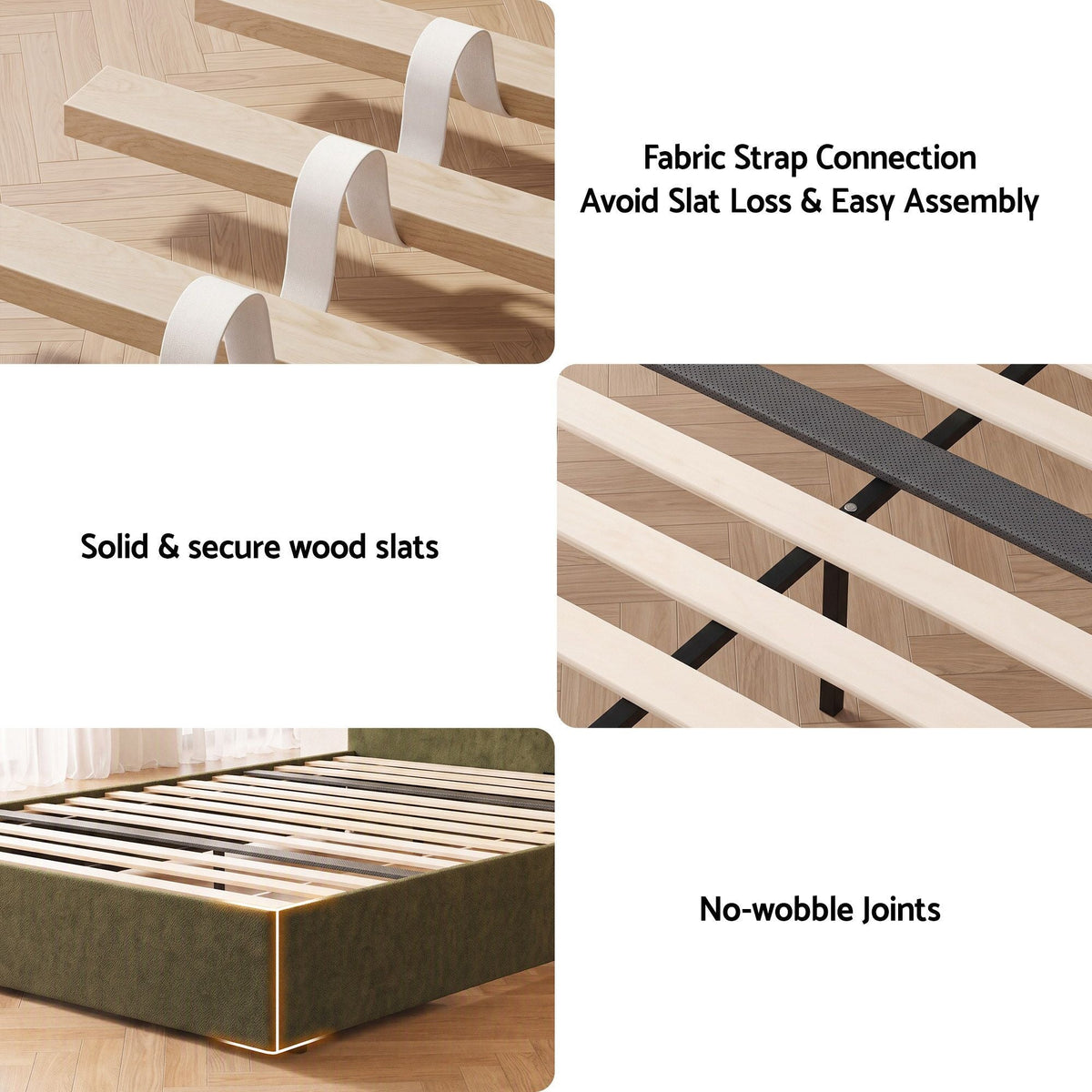 Queen Bed Frame with Storage Drawer and Chenille Curved Headboard - Furniture > Bedroom > Beds & Bed Frames - Rivercity House & Home Co. (ABN 18 642 972 209) - Affordable Modern Furniture Australia
