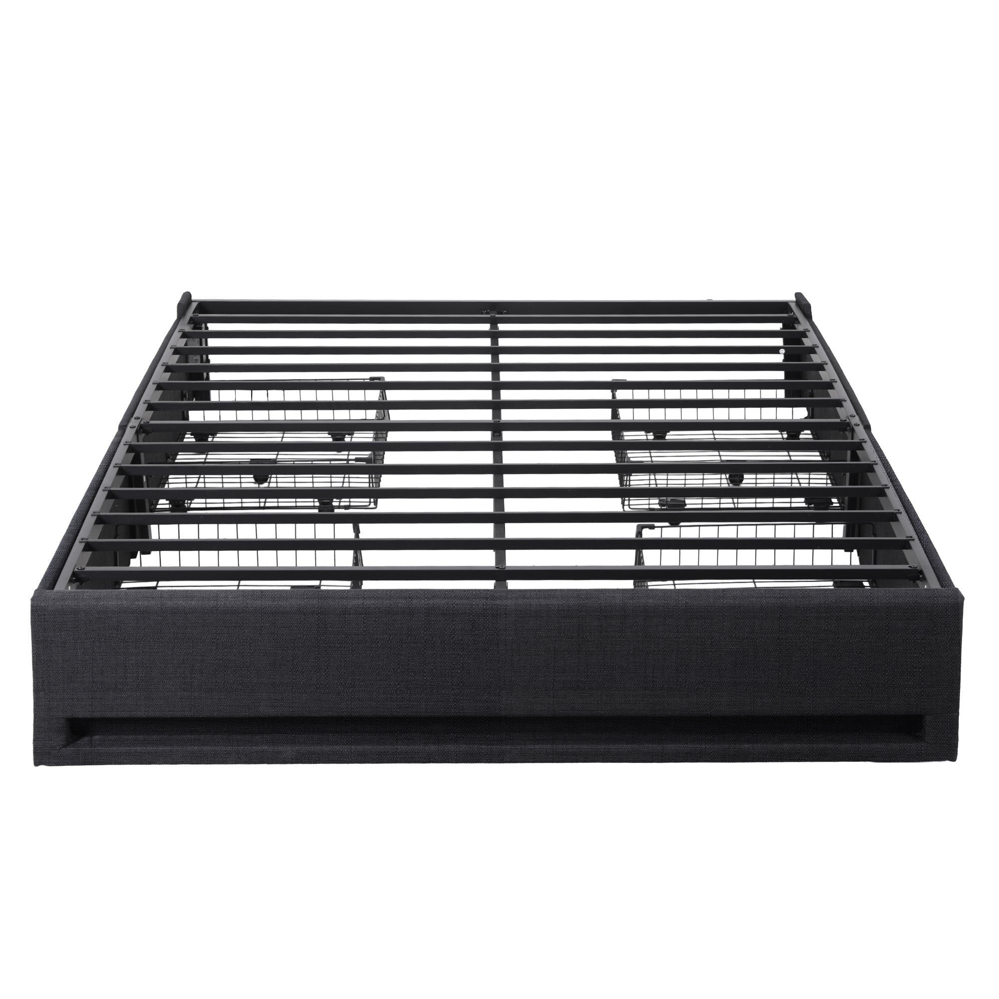 Queen Bed Frame with Storage Drawers RGB Lights Charging Station Upholstered Fabric - Furniture > Bedroom > Beds & Bed Frames - Rivercity House & Home Co. (ABN 18 642 972 209) - Affordable Modern Furniture Australia
