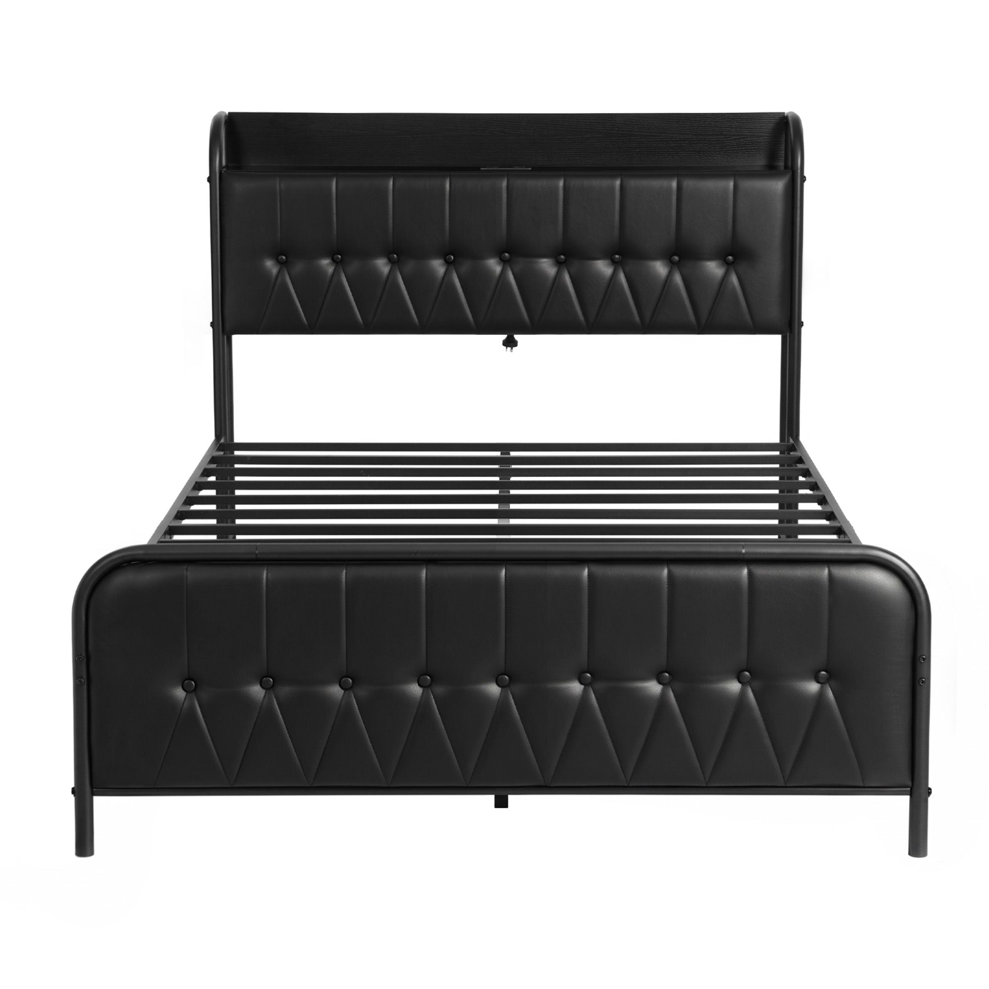Queen Bed Frame with Storage Headboard SAA Certified Charging Station - Furniture > Bedroom > Beds & Bed Frames - Rivercity House & Home Co. (ABN 18 642 972 209) - Affordable Modern Furniture Australia
