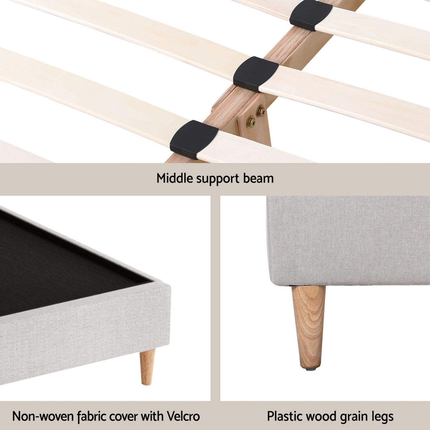 Queen Bed Frame with Storage Scalloped Velvet Headboard Wooden Platform Base - Furniture > Bedroom > Beds & Bed Frames - Rivercity House & Home Co. (ABN 18 642 972 209) - Affordable Modern Furniture Australia