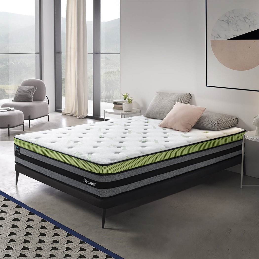 Queen Cooling Pocket Spring Mattress - White - Rivercity House & Home Co. (ABN 18 642 972 209) - Affordable Modern Furniture Australia