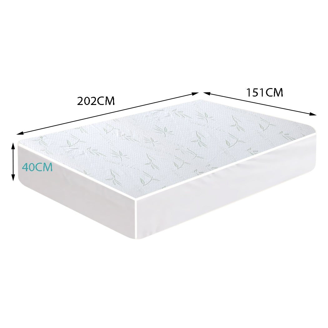 Queen Fully Fitted Waterproof Mattress Protector Cover - White - Rivercity House & Home Co. (ABN 18 642 972 209) - Affordable Modern Furniture Australia