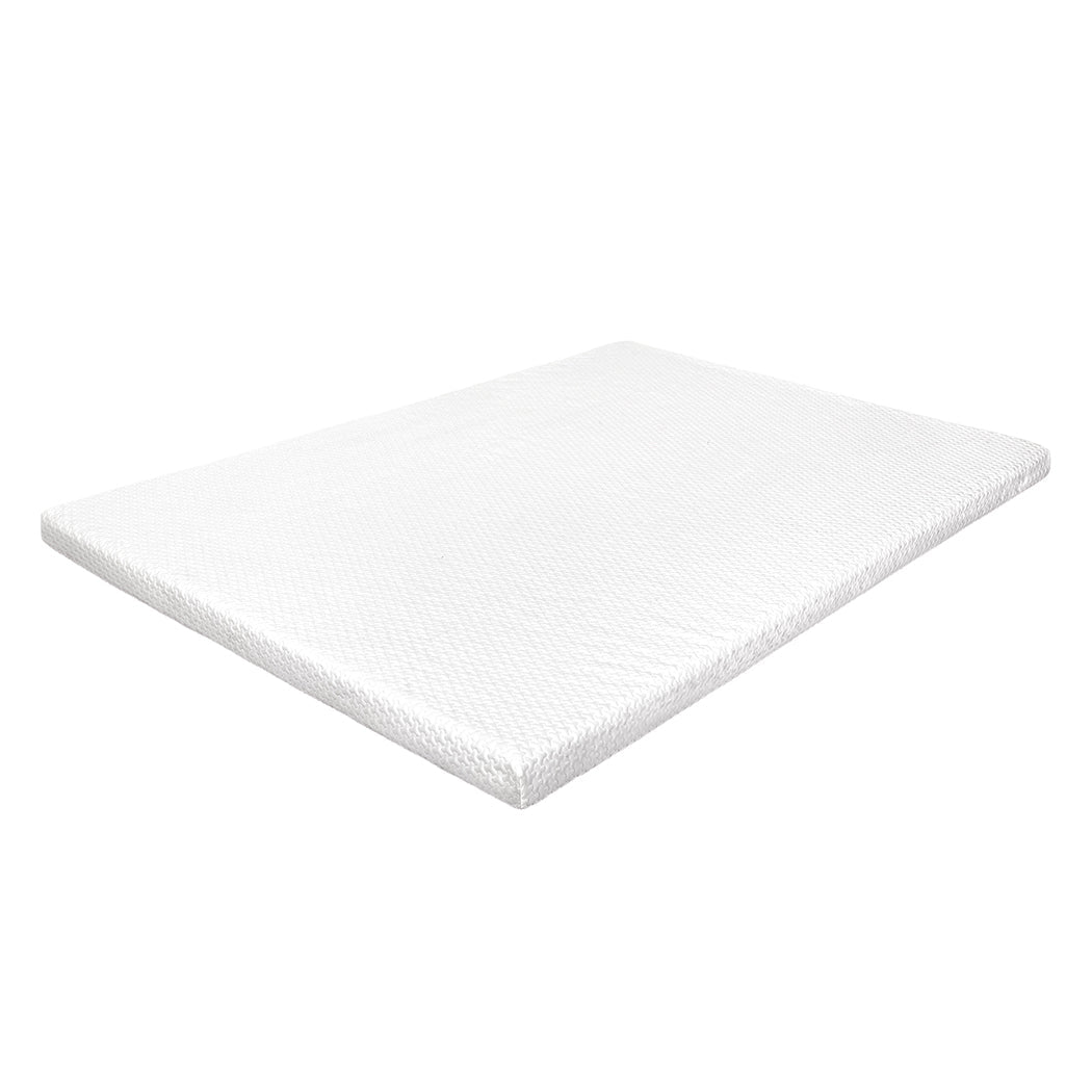 Queen Gel Memory Foam Mattress Topper 8CM Cooling Support - White - Rivercity House & Home Co. (ABN 18 642 972 209) - Affordable Modern Furniture Australia