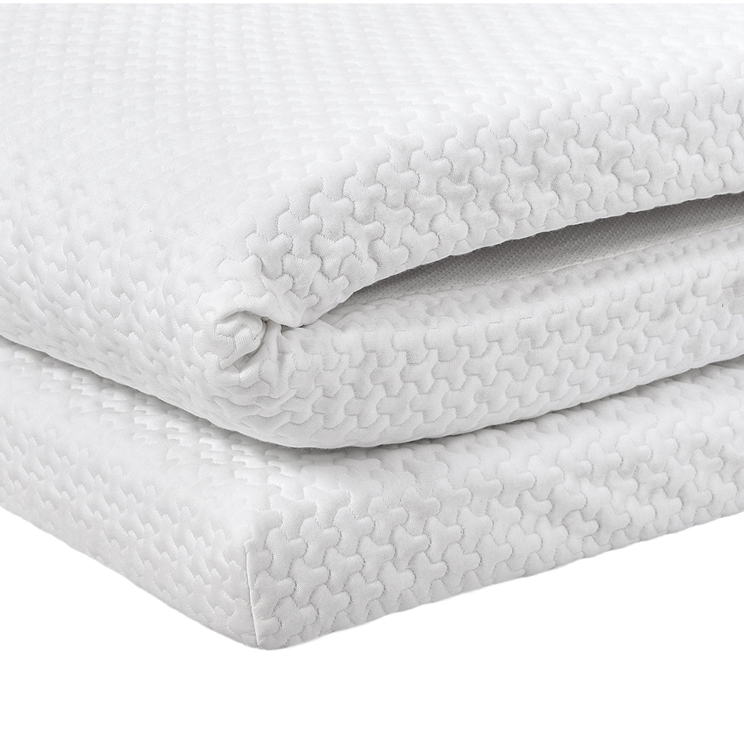 Queen Gel Memory Foam Mattress Topper 8CM Cooling Support - White - Rivercity House & Home Co. (ABN 18 642 972 209) - Affordable Modern Furniture Australia