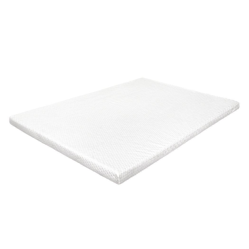 Queen Gel Memory Foam Mattress Topper 8CM Cooling Support - White - Rivercity House & Home Co. (ABN 18 642 972 209) - Affordable Modern Furniture Australia