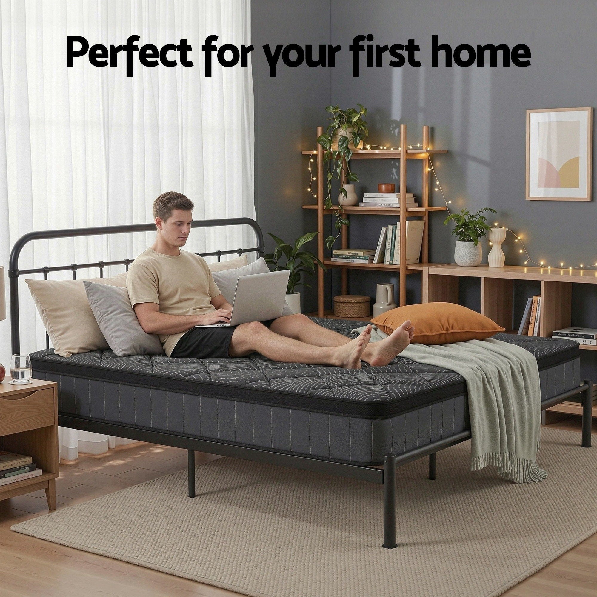 Queen Mattress 25cm Pocket Spring Latex Euro Top Medium Firm Bed - Furniture > Mattresses > Queen Mattress - Rivercity House & Home Co. (ABN 18 642 972 209) - Affordable Modern Furniture Australia