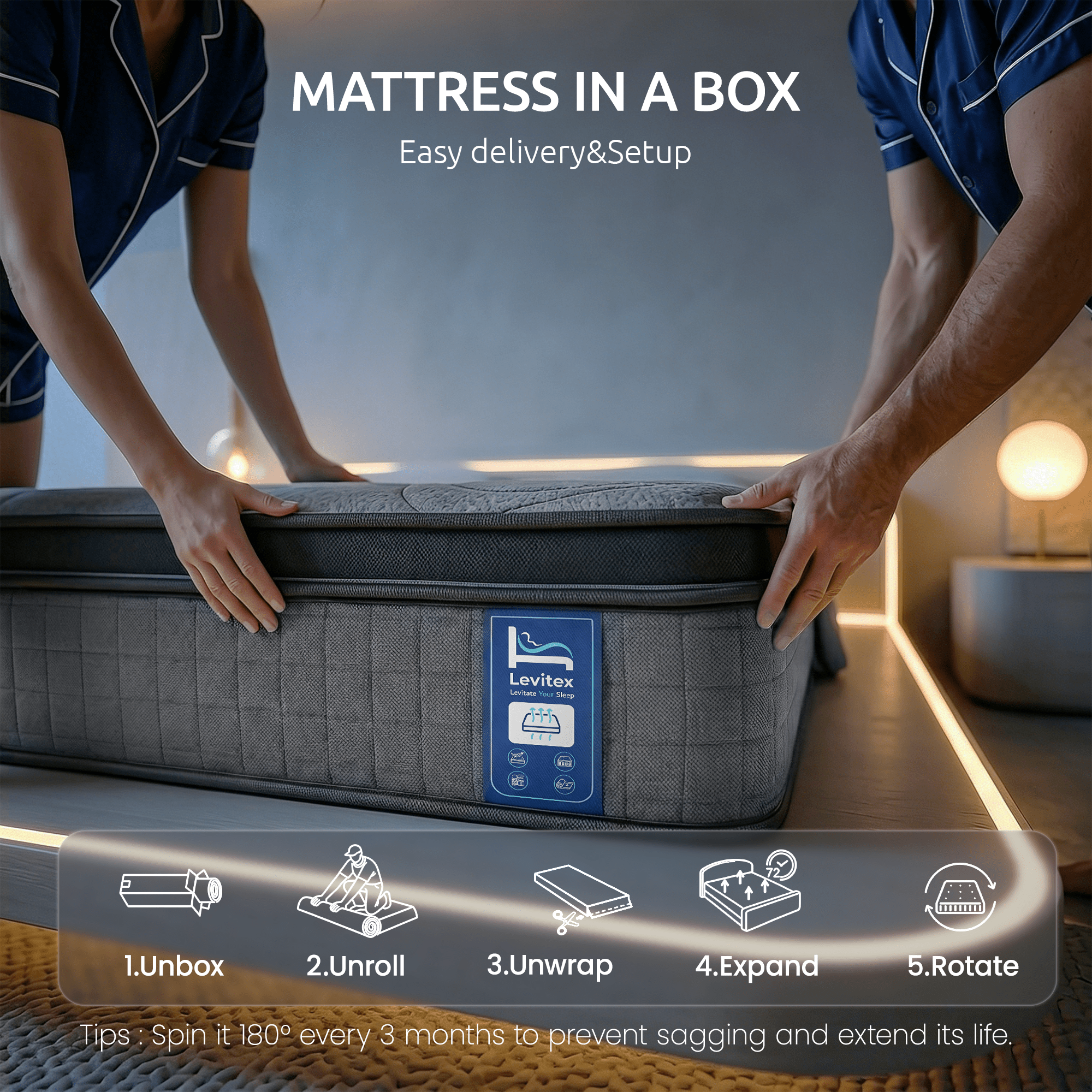 Queen Mattress 33 cm 7 - Zone Pocket Spring 8.0 Extra Firm with Dual - Row Edge Support & Breathable Knit Cover - Furniture > Mattresses > Queen Mattress - Rivercity House & Home Co. (ABN 18 642 972 209) - Affordable Modern Furniture Australia
