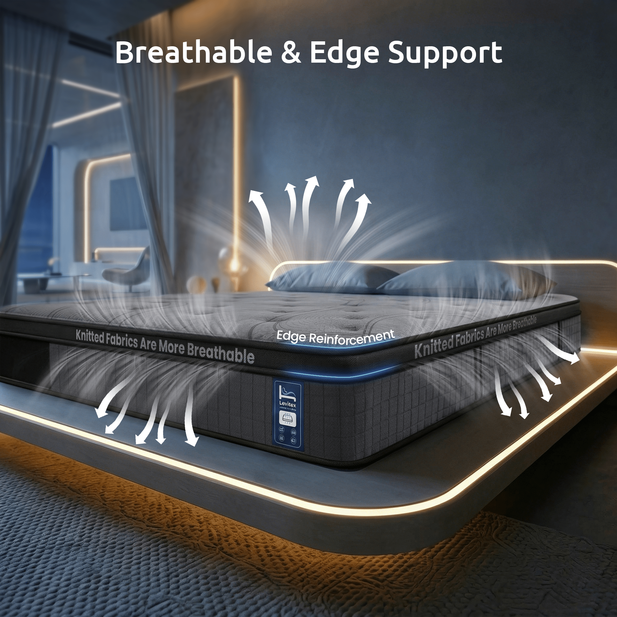 Queen Mattress 33 cm 7 - Zone Pocket Spring 8.0 Extra Firm with Dual - Row Edge Support & Breathable Knit Cover - Furniture > Mattresses > Queen Mattress - Rivercity House & Home Co. (ABN 18 642 972 209) - Affordable Modern Furniture Australia