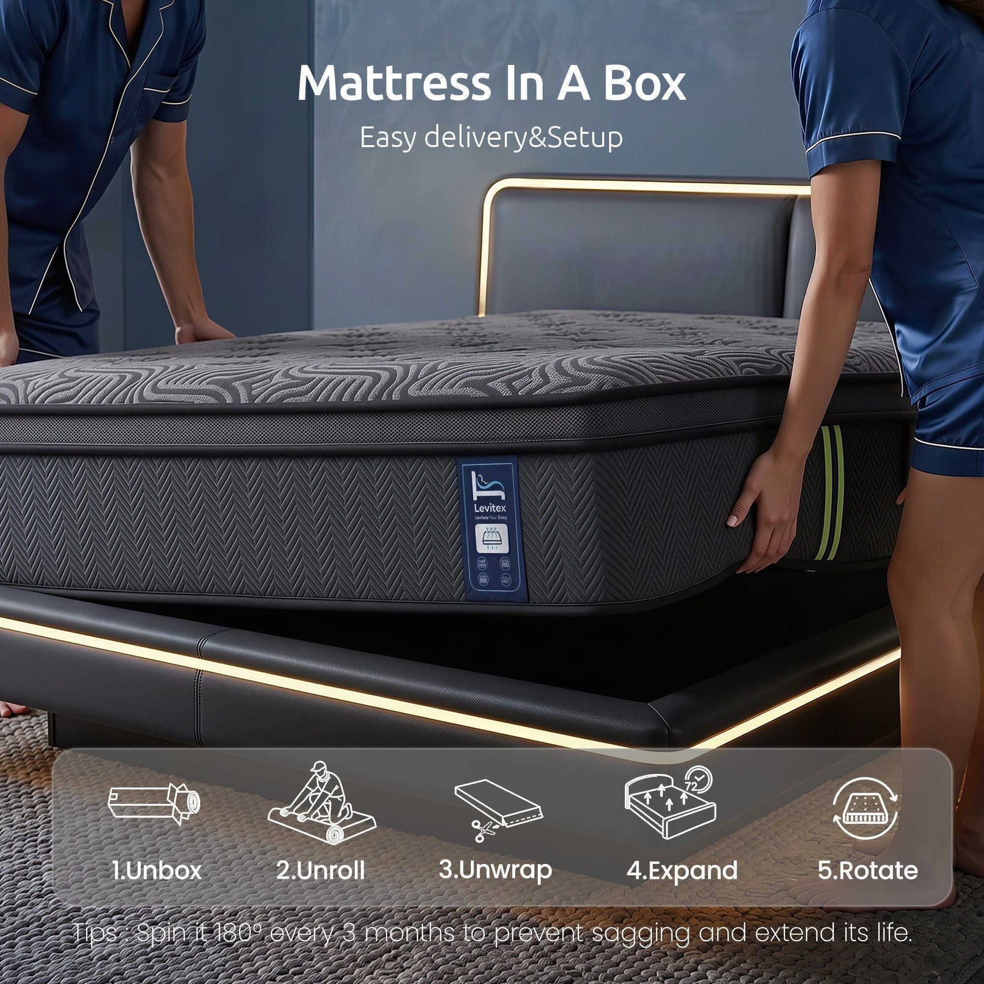 Queen Mattress 34 cm 5 - Zone Pressure Relief Pocket Spring with Reinforced Edge Support & Breathable Gel Memory Foam Hybrid Mattress - Furniture > Mattresses > Queen Mattress - Rivercity House & Home Co. (ABN 18 642 972 209) - Affordable Modern Furniture Australia
