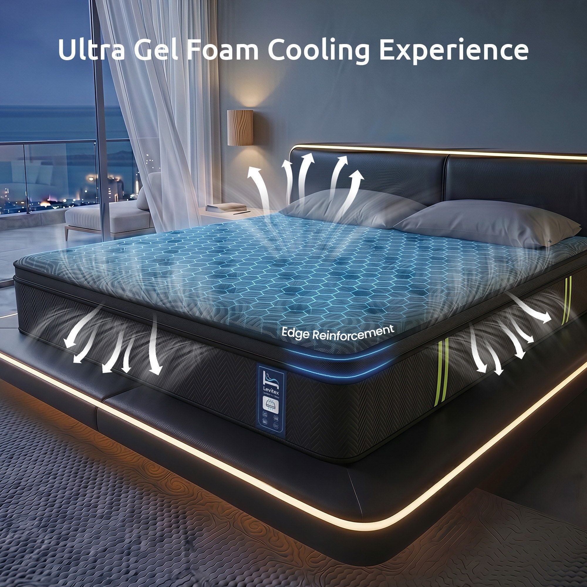Queen Mattress 34 cm 5 - Zone Pressure Relief Pocket Spring with Reinforced Edge Support & Breathable Gel Memory Foam Hybrid Mattress - Furniture > Mattresses > Queen Mattress - Rivercity House & Home Co. (ABN 18 642 972 209) - Affordable Modern Furniture Australia