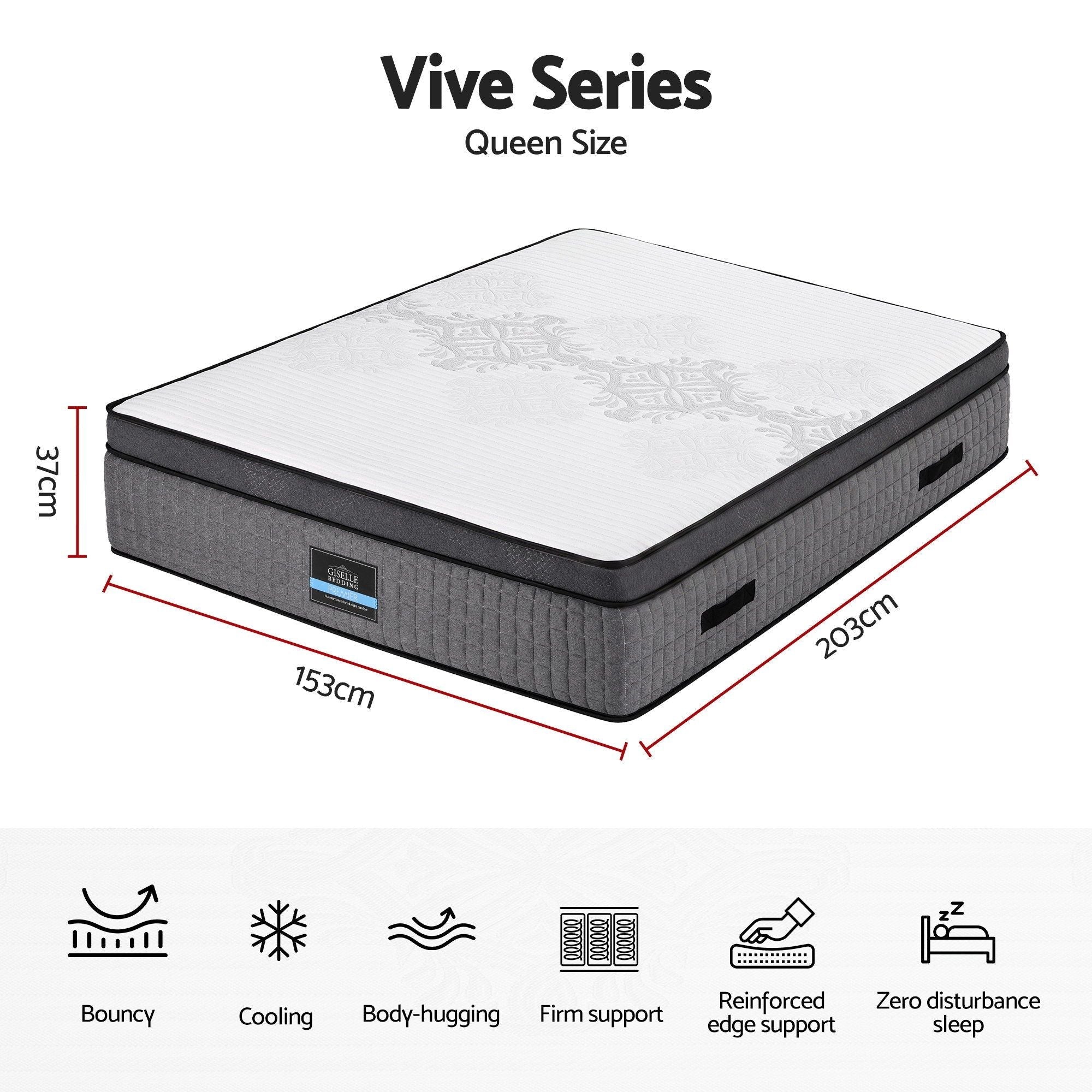 Queen Mattress 37cm 4-in-1 Adjustable Firmness Cooling Gel Memory Foam Dual-Zone Flippable for Couples - White and Grey - Furniture > Mattresses > Queen Mattress - Rivercity House & Home Co. (ABN 18 642 972 209) - Affordable Modern Furniture Australia