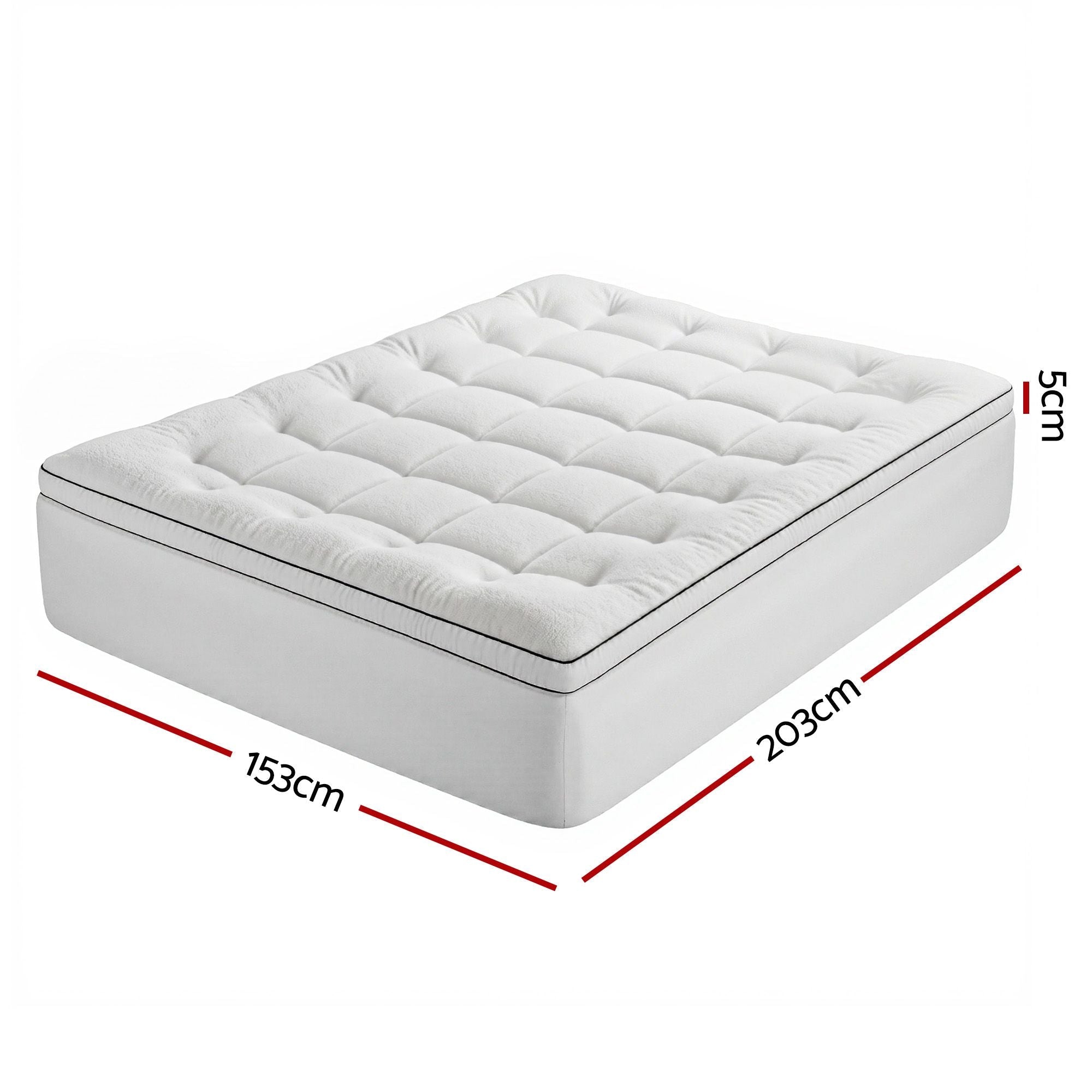 Queen Mattress Topper 5cm Coral Fleece - Furniture > Mattresses > Mattress Toppers - Rivercity House & Home Co. (ABN 18 642 972 209) - Affordable Modern Furniture Australia