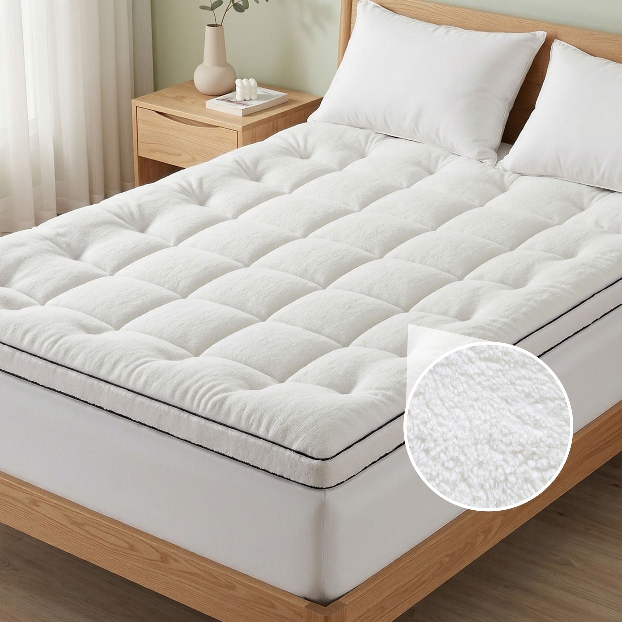 Queen Mattress Topper 5cm Coral Fleece - Furniture > Mattresses > Mattress Toppers - Rivercity House & Home Co. (ABN 18 642 972 209) - Affordable Modern Furniture Australia