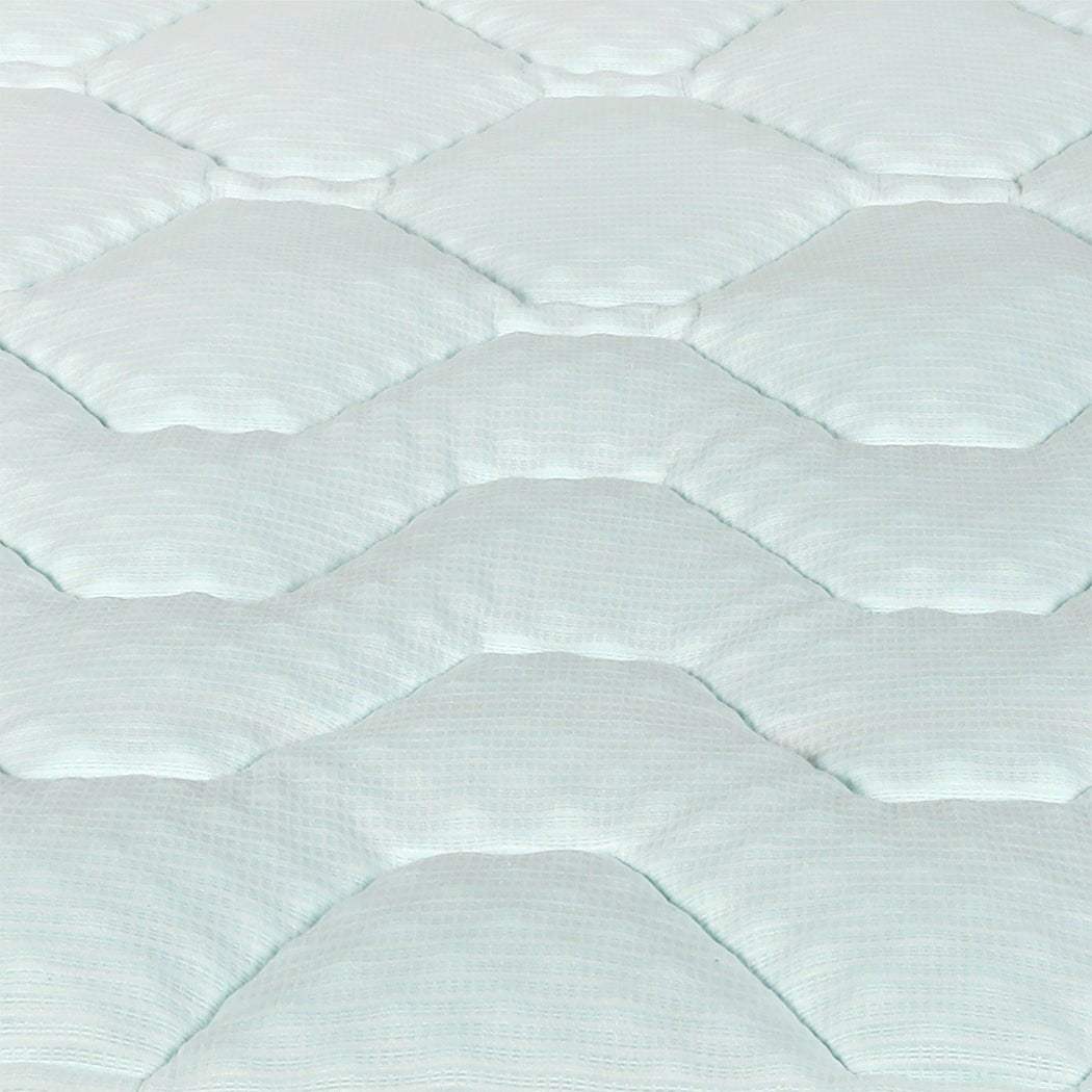 Queen Mattress Topper Pillowtop Memory Foam Cover Protector - White and Blue - Rivercity House & Home Co. (ABN 18 642 972 209) - Affordable Modern Furniture Australia
