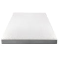 Queen Memory Foam Mattress Topper All Season with Anti-Slip - White and Grey
