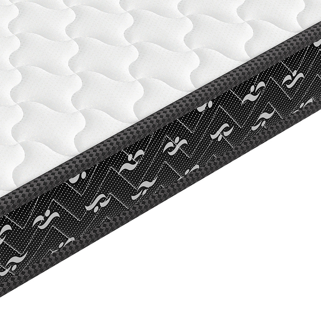 Queen Pocket Bonnell Spring Mattress 16cm Thick - White and Black - Rivercity House & Home Co. (ABN 18 642 972 209) - Affordable Modern Furniture Australia