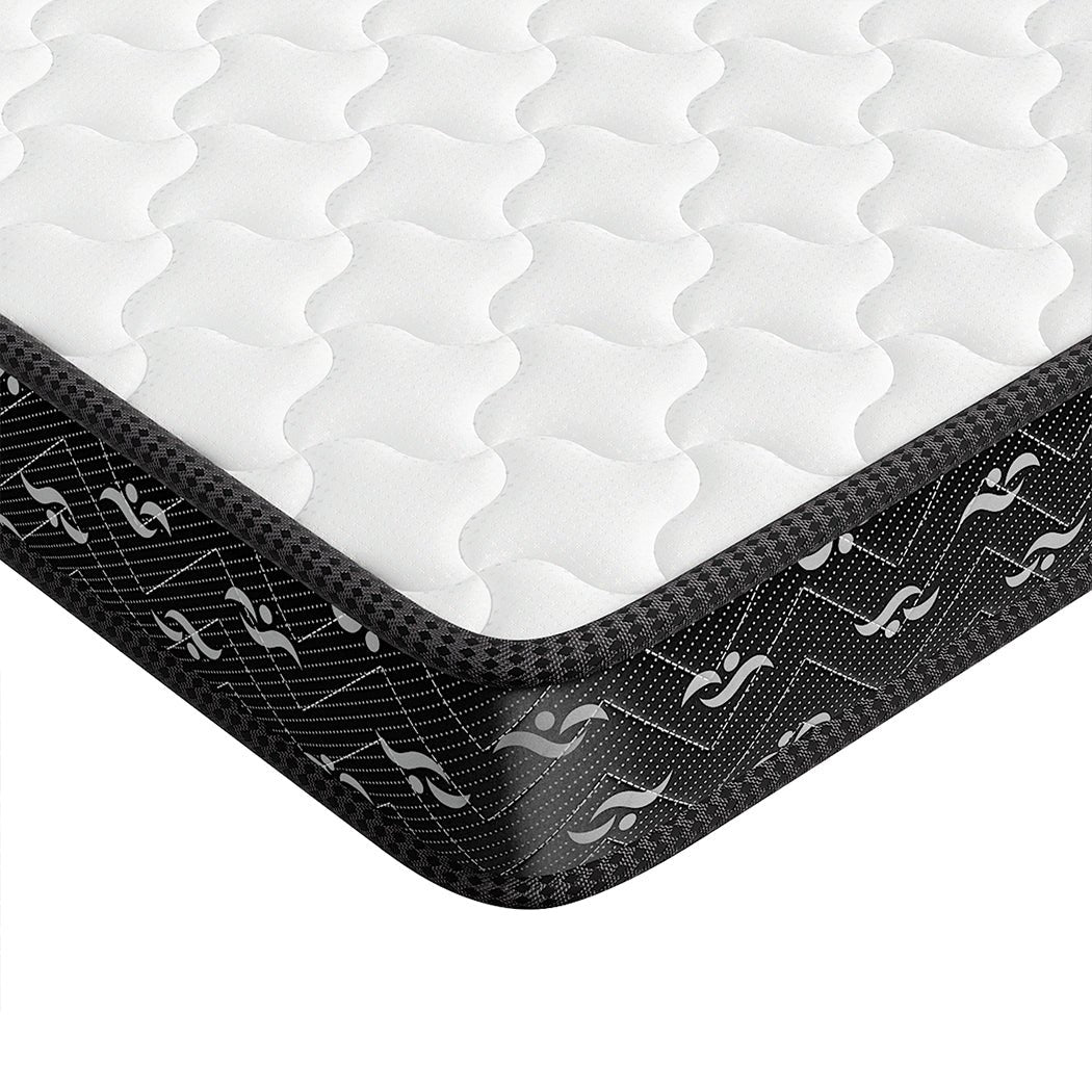 Queen Pocket Bonnell Spring Mattress 16cm Thick - White and Black - Rivercity House & Home Co. (ABN 18 642 972 209) - Affordable Modern Furniture Australia