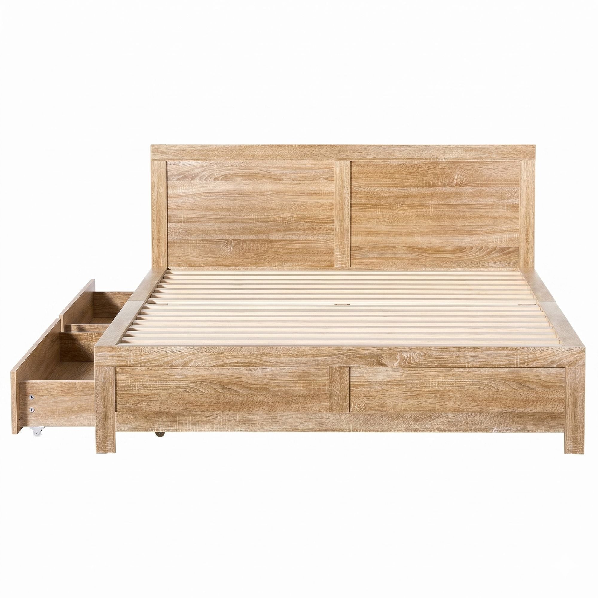 Queen Size Bed Frame with 2 Drawers Bedroom Furniture - Furniture > Bedroom > Beds & Bed Frames - Rivercity House & Home Co. (ABN 18 642 972 209) - Affordable Modern Furniture Australia