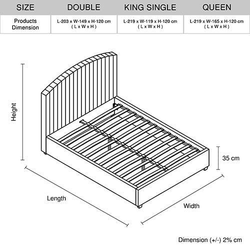 Queen Size Bed Frame with High Headboard and Metal Slats - Pink Velvet - Furniture > Bedroom > Beds & Bed Frames - Rivercity House & Home Co. (ABN 18 642 972 209) - Affordable Modern Furniture Australia