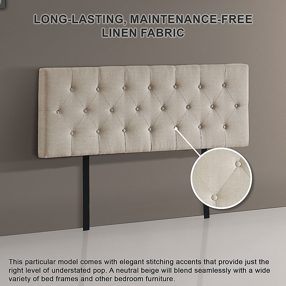 Queen Size | Deluxe Headboard Bedhead (Beige) - Rivercity House & Home Co. (ABN 18 642 972 209) - Affordable Modern Furniture Australia
