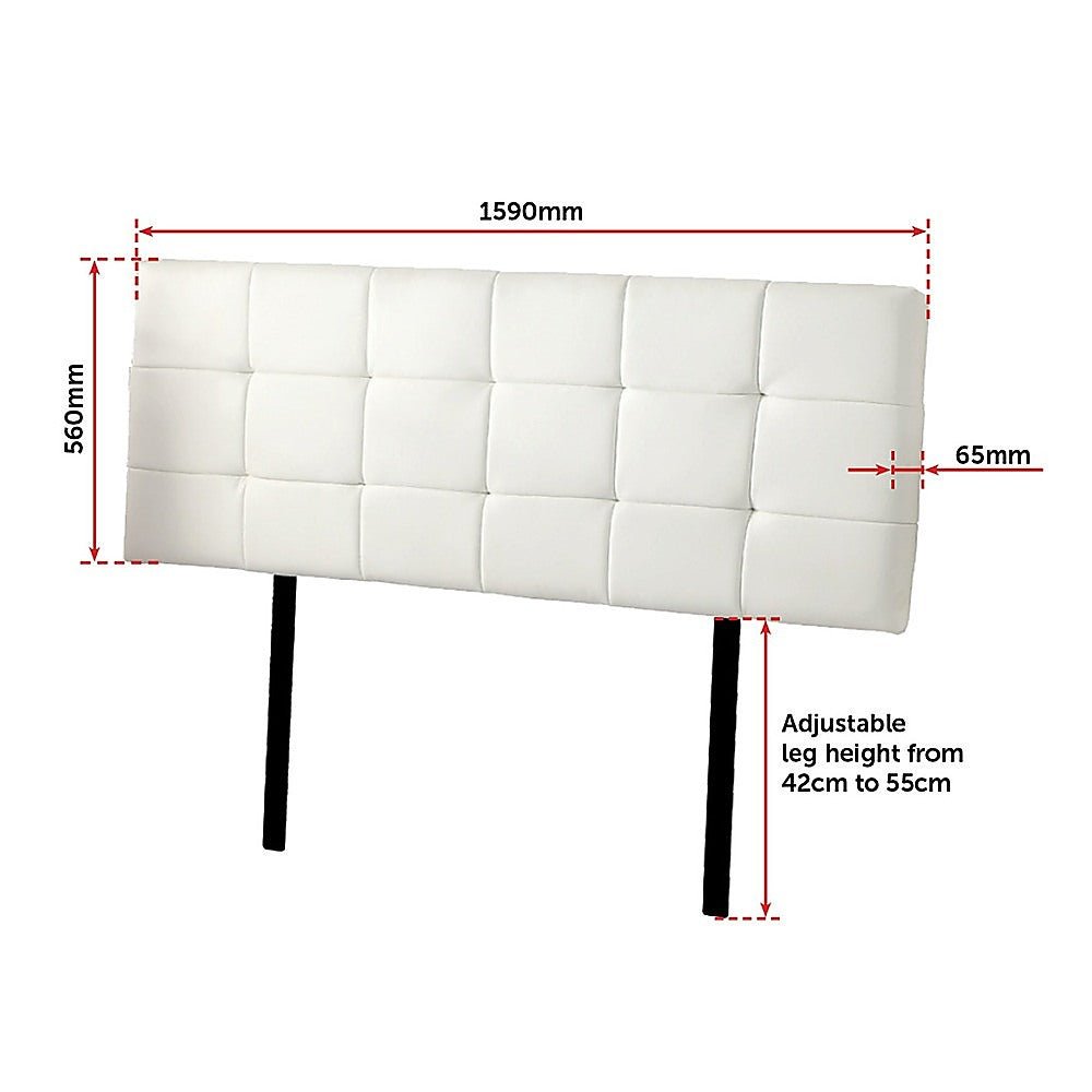 Queen Size | Deluxe Headboard Bedhead (White) - Rivercity House & Home Co. (ABN 18 642 972 209) - Affordable Modern Furniture Australia