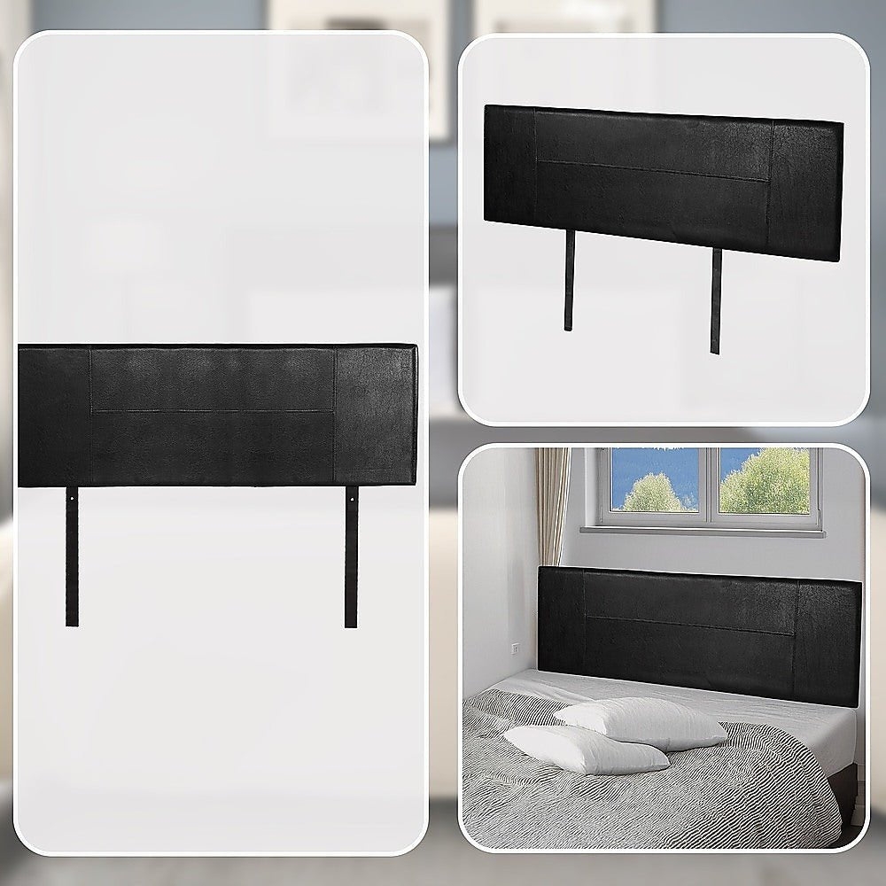 Queen Size | PU Leather Bed Headboard Bedhead (Black) - Rivercity House & Home Co. (ABN 18 642 972 209) - Affordable Modern Furniture Australia