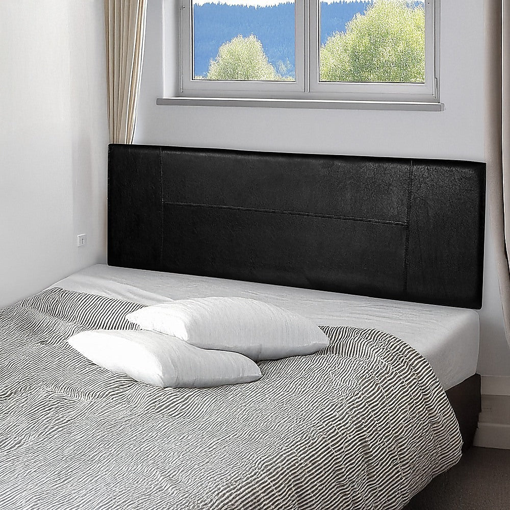 Queen Size | PU Leather Bed Headboard Bedhead (Black) - Rivercity House & Home Co. (ABN 18 642 972 209) - Affordable Modern Furniture Australia