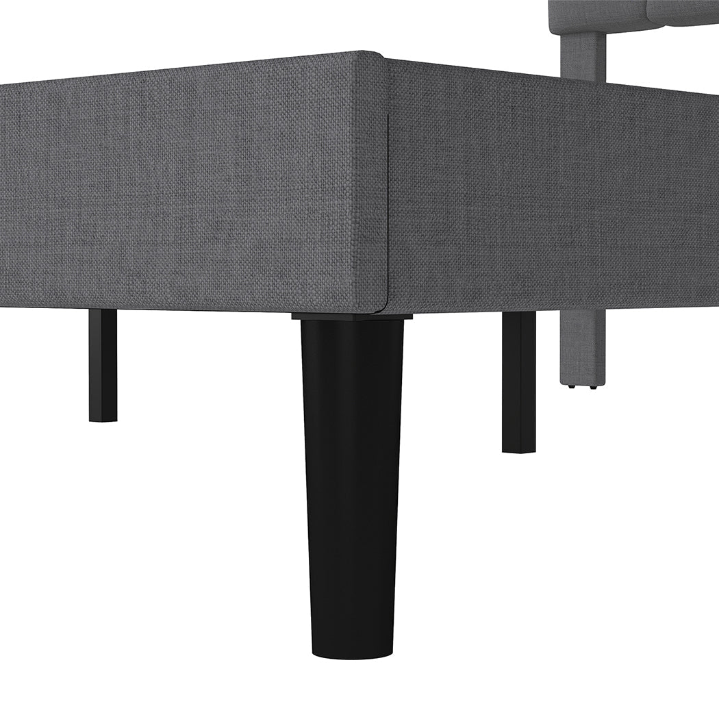 Queen Upholstered Platform Bed Frame with Storage - Grey - Rivercity House & Home Co. (ABN 18 642 972 209) - Affordable Modern Furniture Australia