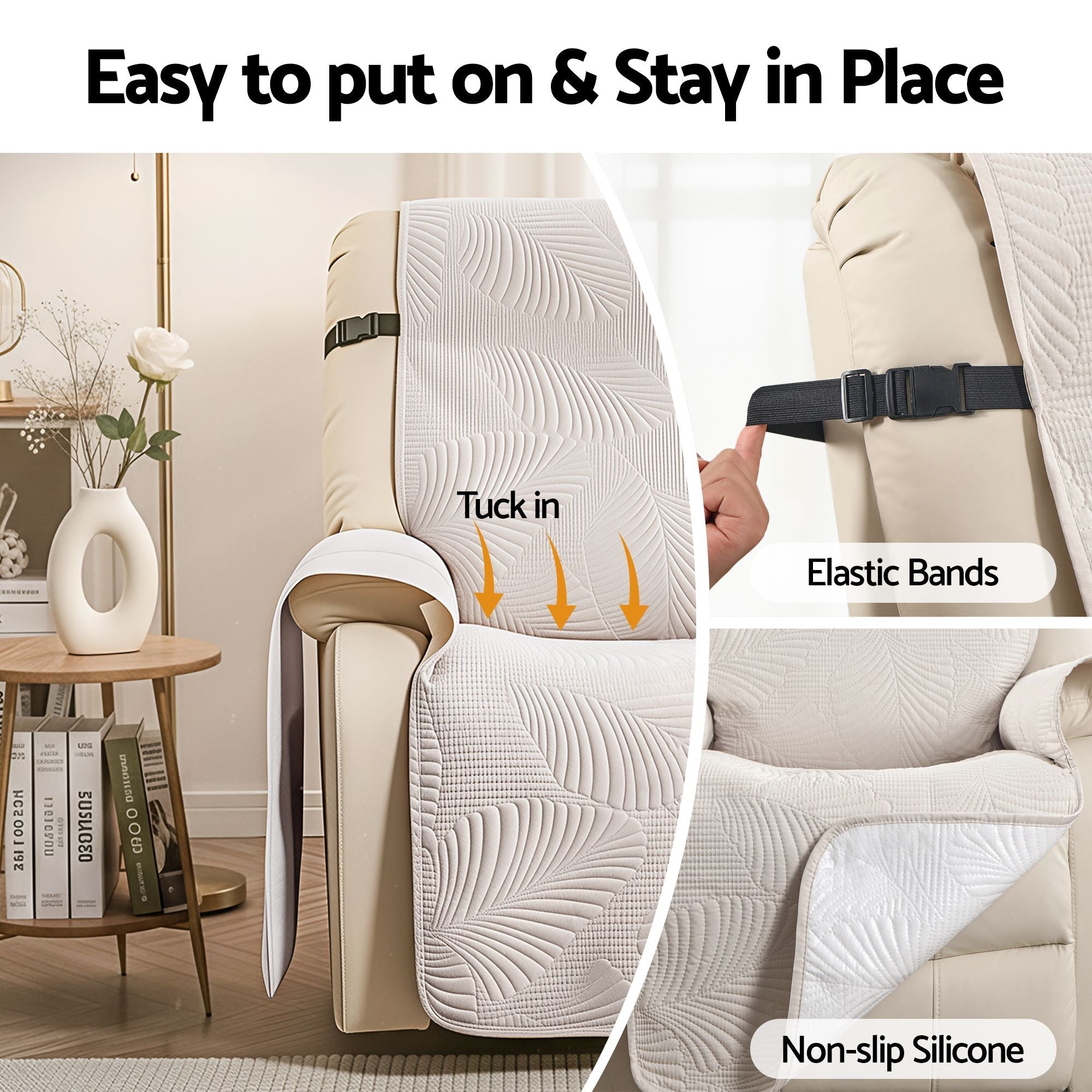 Quilted Recliner Chair Covers 100% Waterproof Recliner Slipcovers - Furniture > Bar Stools & Chairs > Arm Chairs & Recliners - Rivercity House & Home Co. (ABN 18 642 972 209) - Affordable Modern Furniture Australia