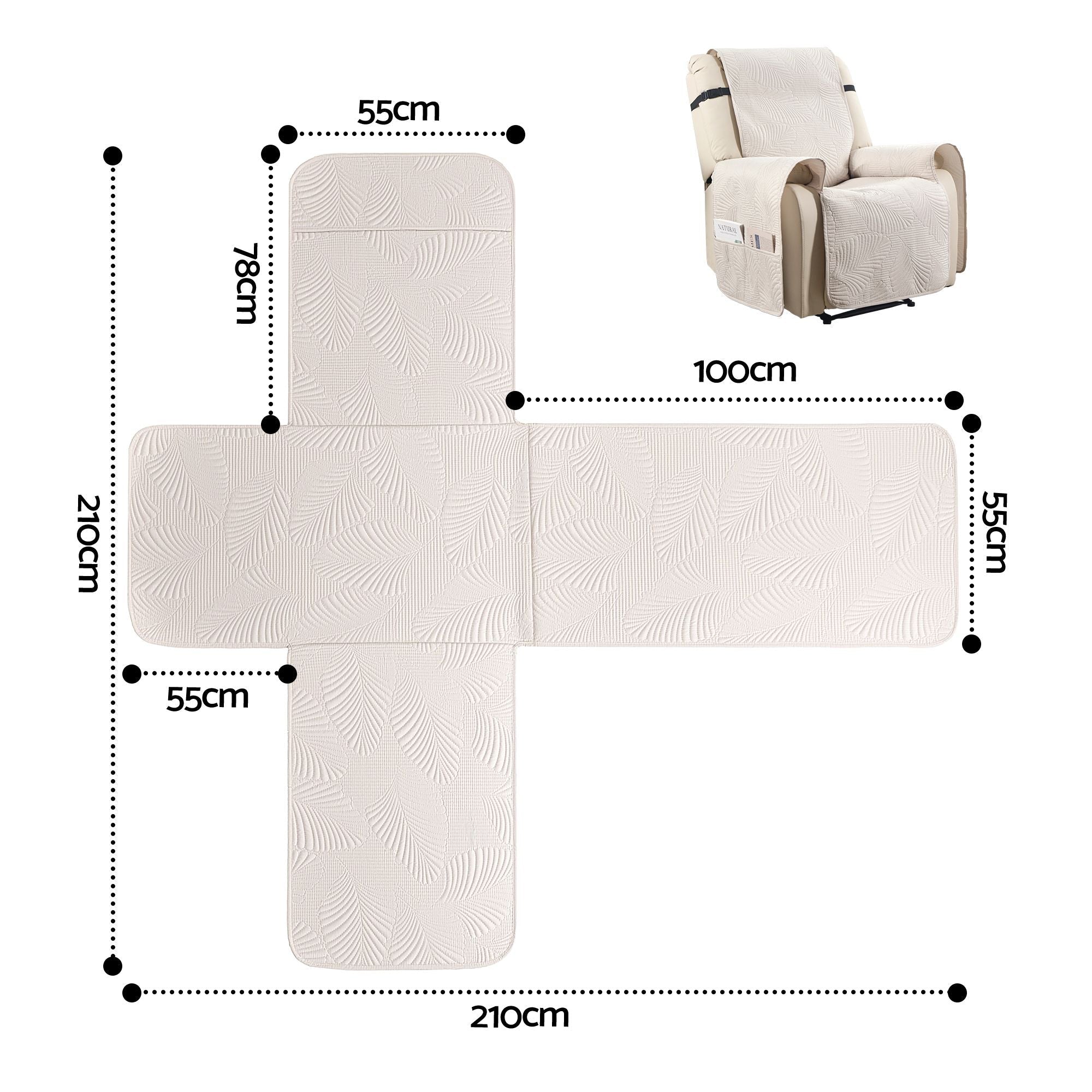 Quilted Recliner Chair Covers 100% Waterproof Recliner Slipcovers - Furniture > Bar Stools & Chairs > Arm Chairs & Recliners - Rivercity House & Home Co. (ABN 18 642 972 209) - Affordable Modern Furniture Australia