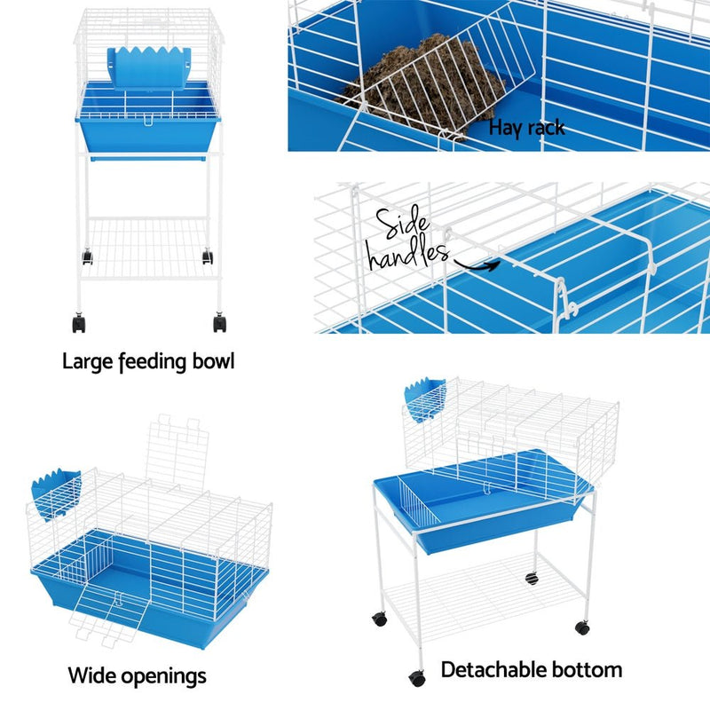 Rabbit Cage Hutch Cages Indoor Hamster Enclosure Carrier Bunny Blue - Pet Care > Cat Supplies - Rivercity House & Home Co. (ABN 18 642 972 209) - Affordable Modern Furniture Australia