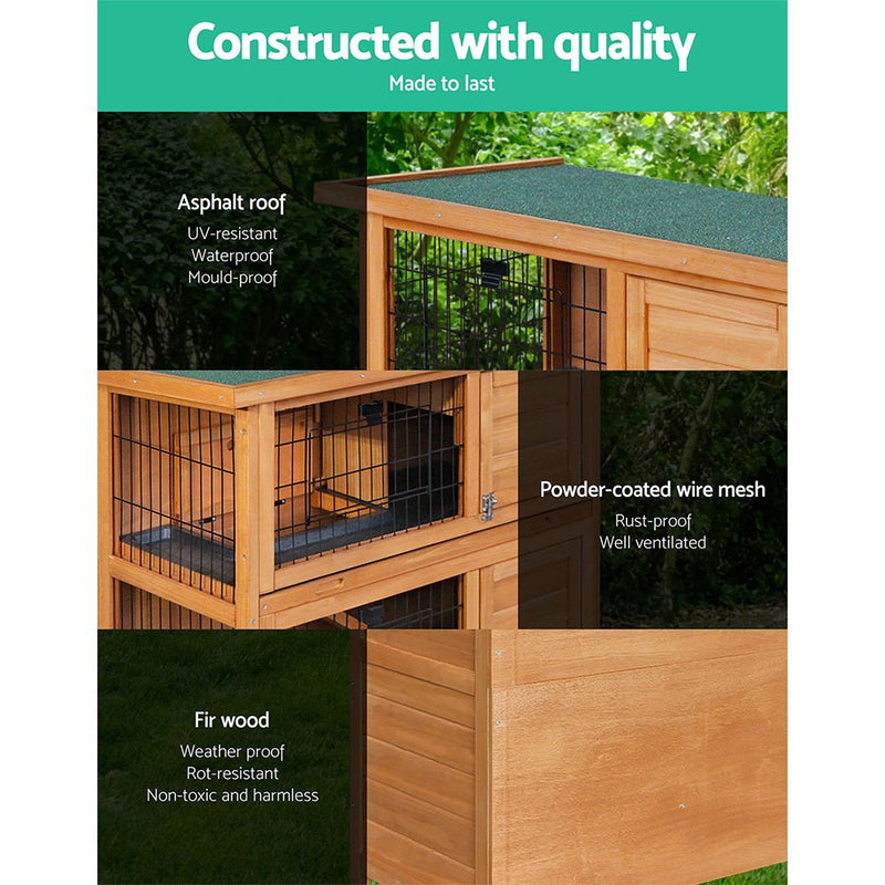 Rabbit Hutch Wooden Chicken Coop Pet Hutch 82cm x 91.5cm x 45cm - Pet Care > Coops & Hutches - Rivercity House & Home Co. (ABN 18 642 972 209) - Affordable Modern Furniture Australia