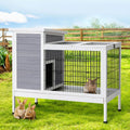Rabbit Hutch Wooden Ferret Cage Habitat House Outdoor Large