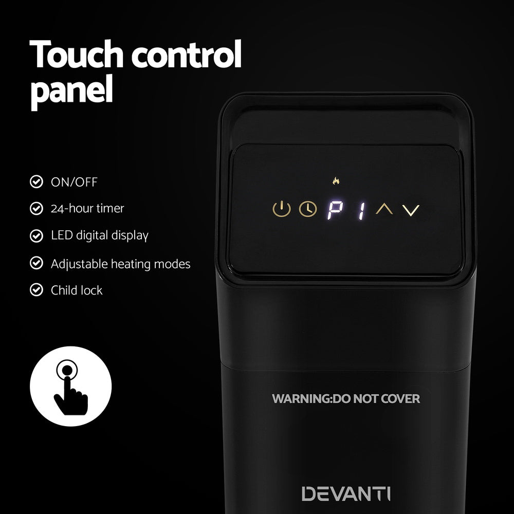 Radiant Tower Heater Electric Portable Remote Control 2000W Heating - Appliances > Heaters - Rivercity House & Home Co. (ABN 18 642 972 209) - Affordable Modern Furniture Australia