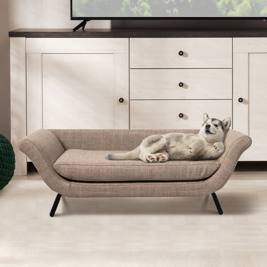 Raised Elevated Soft Pet Sofa Bed - Coffee - Rivercity House & Home Co. (ABN 18 642 972 209) - Affordable Modern Furniture Australia