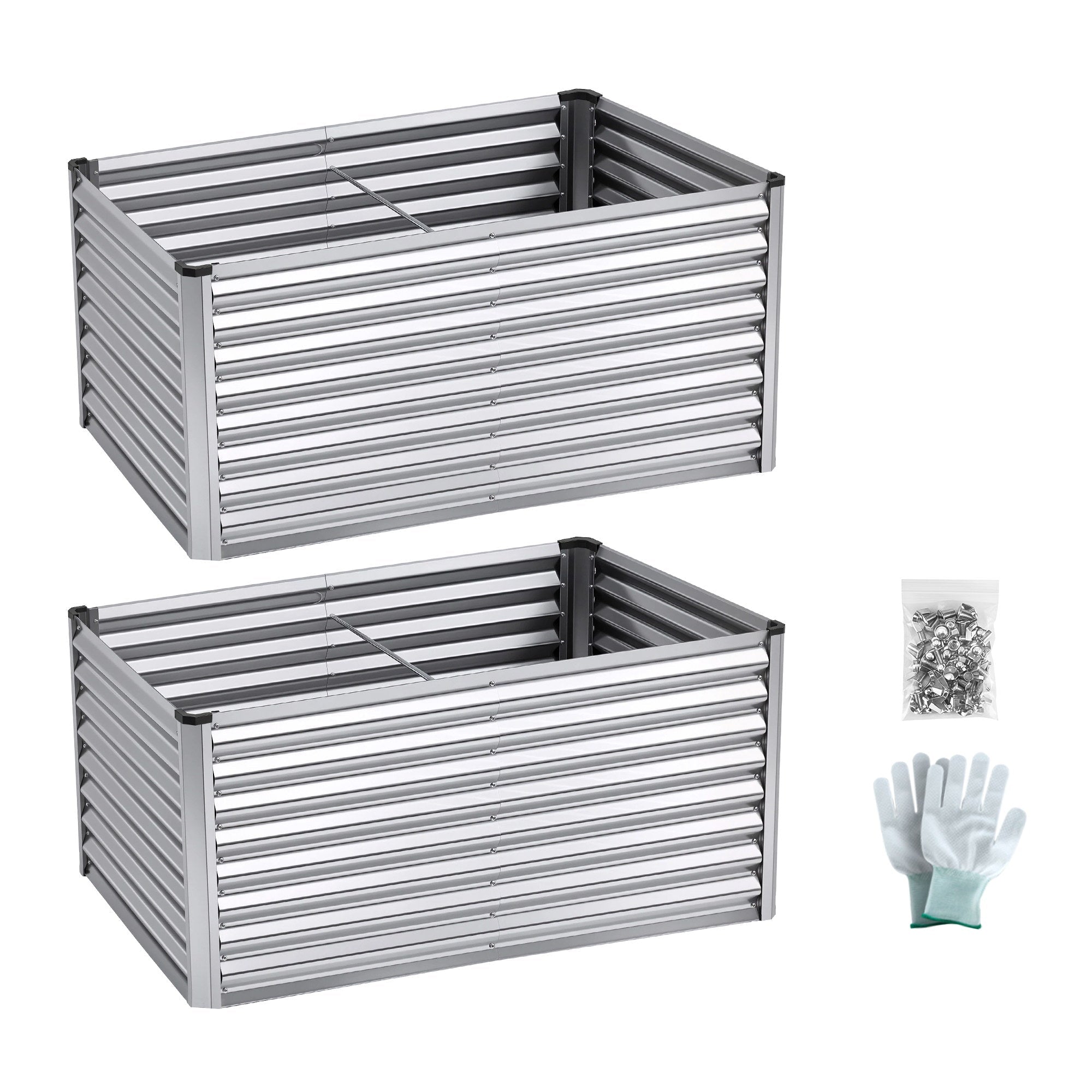 Raised Garden Bed 2 in 1 Modular Galvanised Planter Box Rust Resistant 240x80x60cm - Home & Garden > Garden Beds > Garden Beds & Planters - Rivercity House & Home Co. (ABN 18 642 972 209) - Affordable Modern Furniture Australia