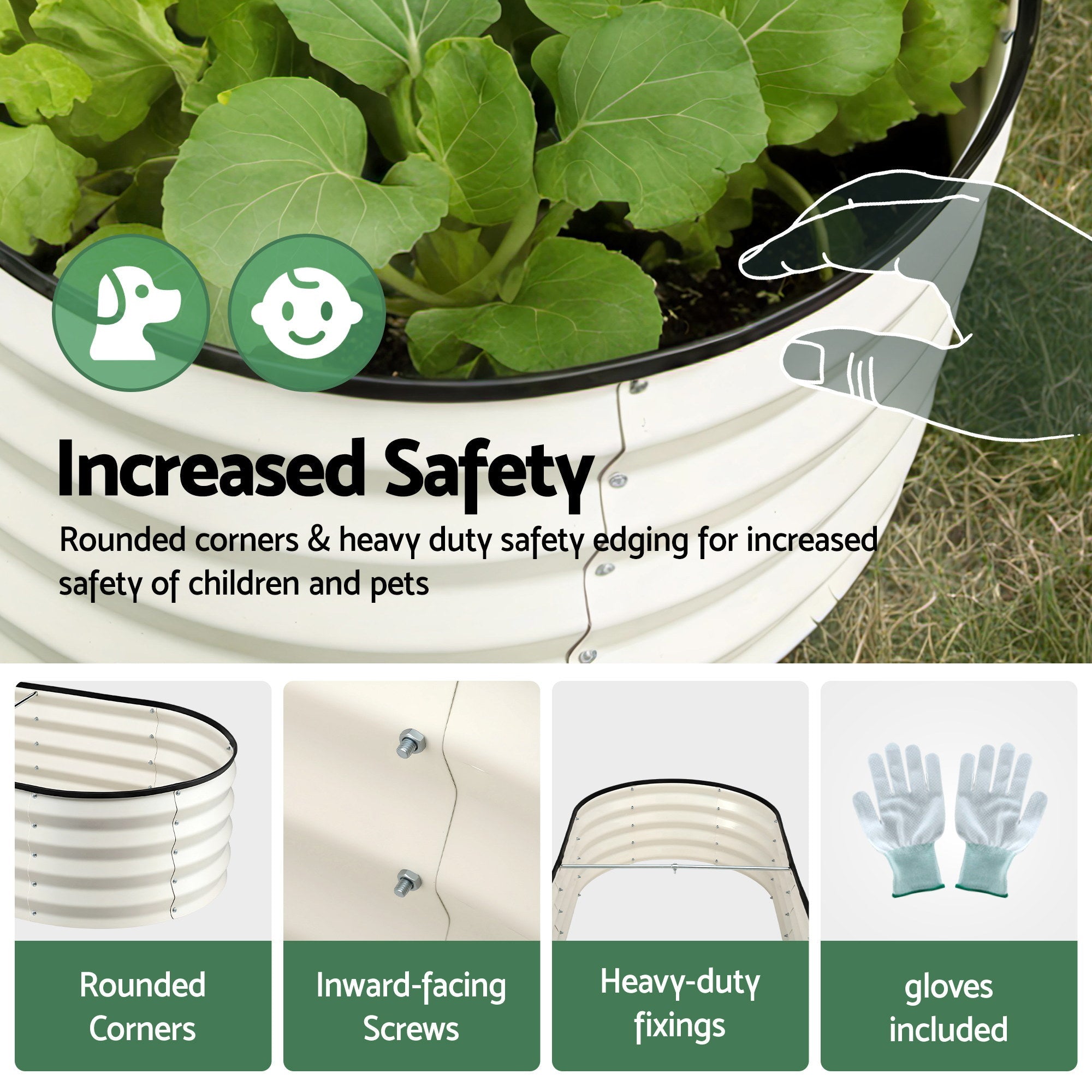 Raised Garden Bed 2 Pack Galvanised Planter Box Rust Resistant 120x60x30cm White - Home & Garden > Garden Beds > Garden Beds & Planters - Rivercity House & Home Co. (ABN 18 642 972 209) - Affordable Modern Furniture Australia