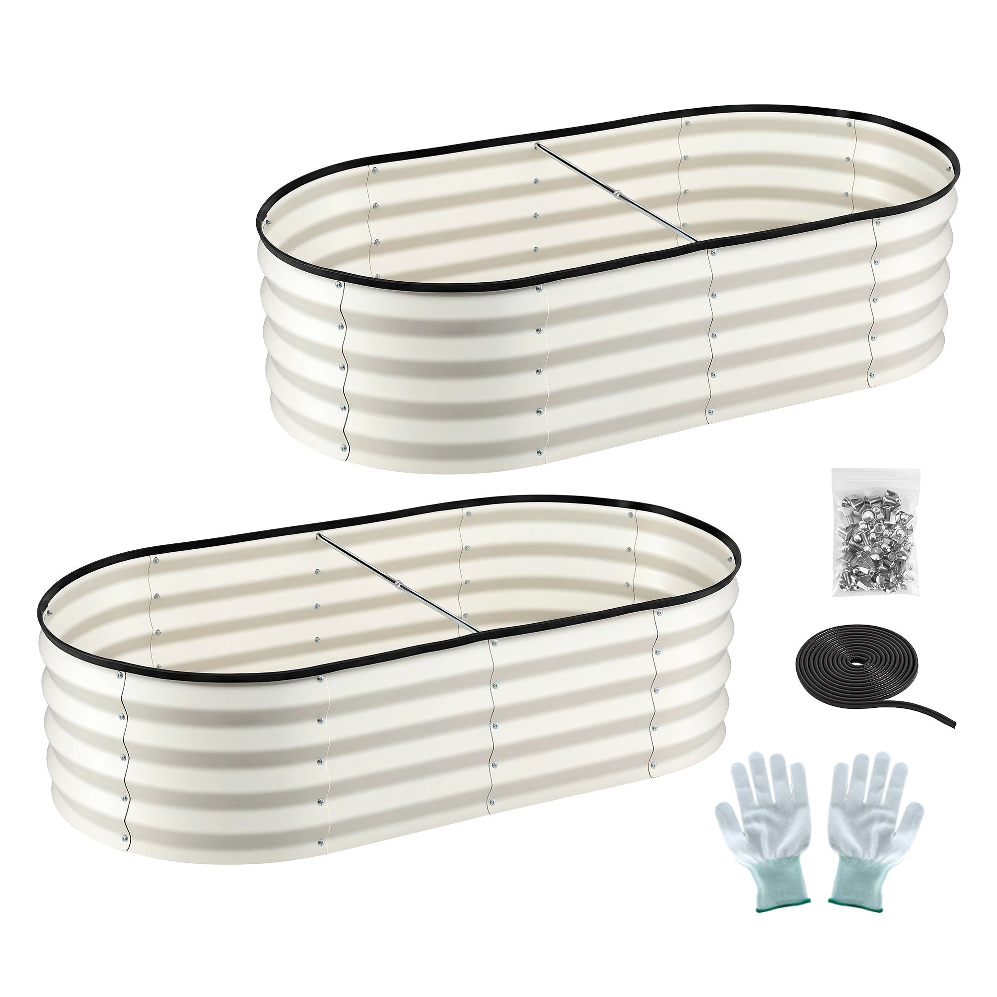 Raised Garden Bed 2 Pack Galvanised Planter Box Rust Resistant 120x60x30cm White - Home & Garden > Garden Beds > Garden Beds & Planters - Rivercity House & Home Co. (ABN 18 642 972 209) - Affordable Modern Furniture Australia