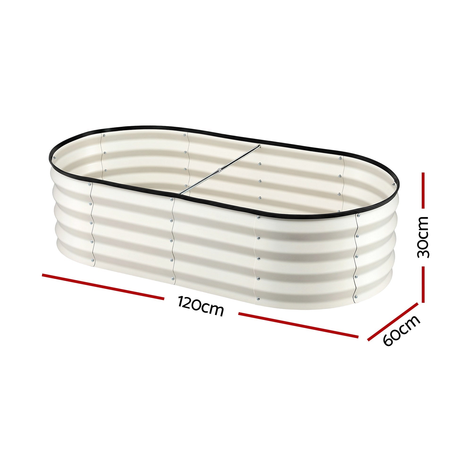 Raised Garden Bed 2 Pack Galvanised Planter Box Rust Resistant 120x60x30cm White - Home & Garden > Garden Beds > Garden Beds & Planters - Rivercity House & Home Co. (ABN 18 642 972 209) - Affordable Modern Furniture Australia
