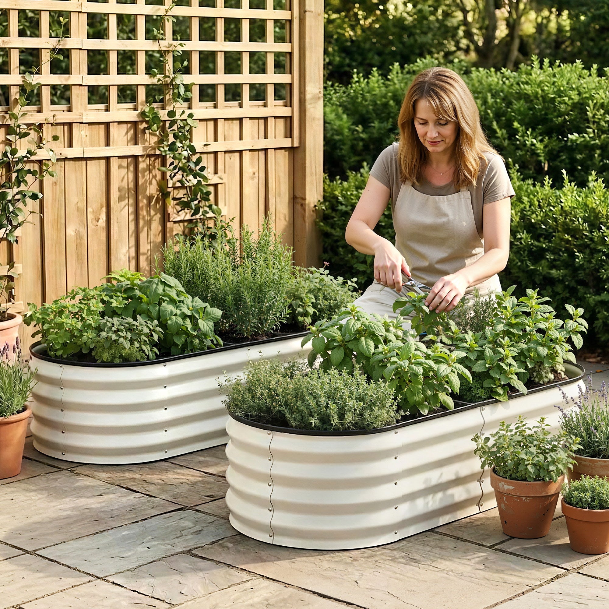 Raised Garden Bed 2 Pack Galvanised Planter Box Rust Resistant 120x60x30cm White - Home & Garden > Garden Beds > Garden Beds & Planters - Rivercity House & Home Co. (ABN 18 642 972 209) - Affordable Modern Furniture Australia
