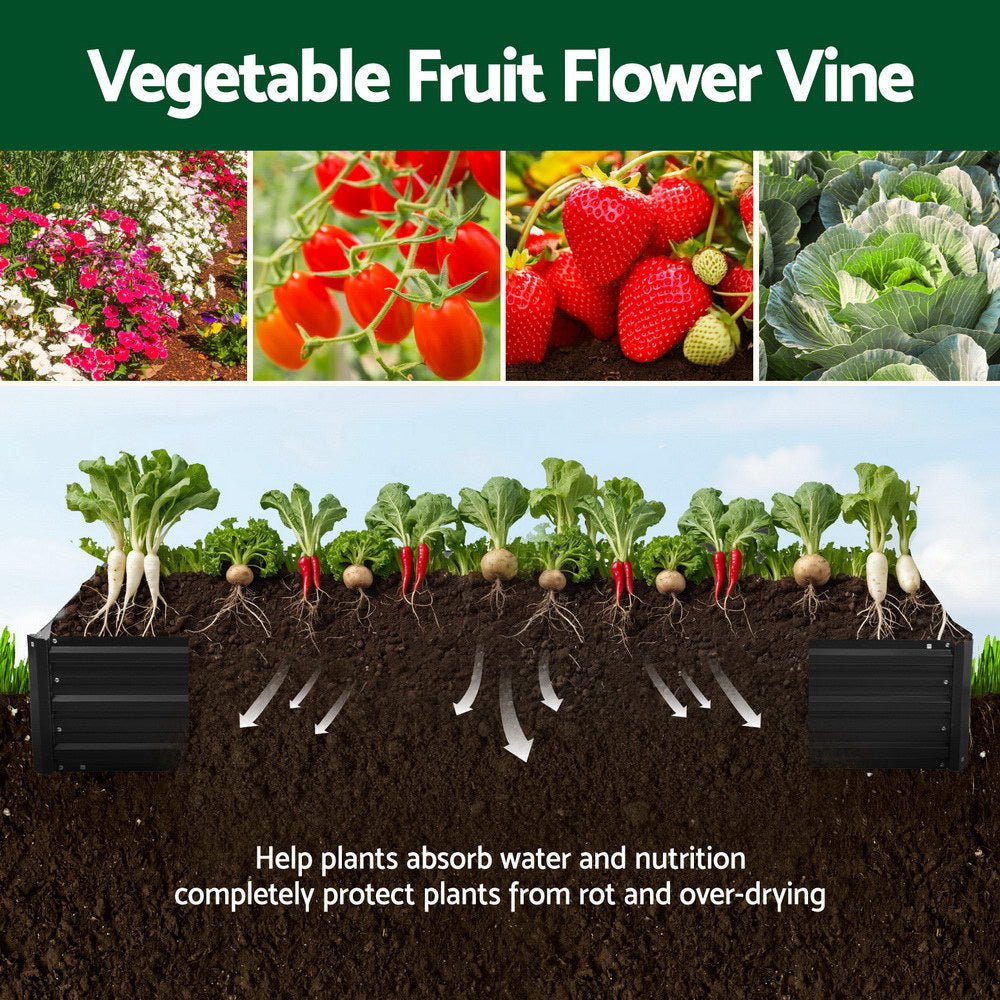 Raised Garden Bed 2 Pcs 210x90cm Planter Box Container Galvanised Metal Outdoor - Home & Garden > Garden Beds > Garden Beds & Planters - Rivercity House & Home Co. (ABN 18 642 972 209) - Affordable Modern Furniture Australia